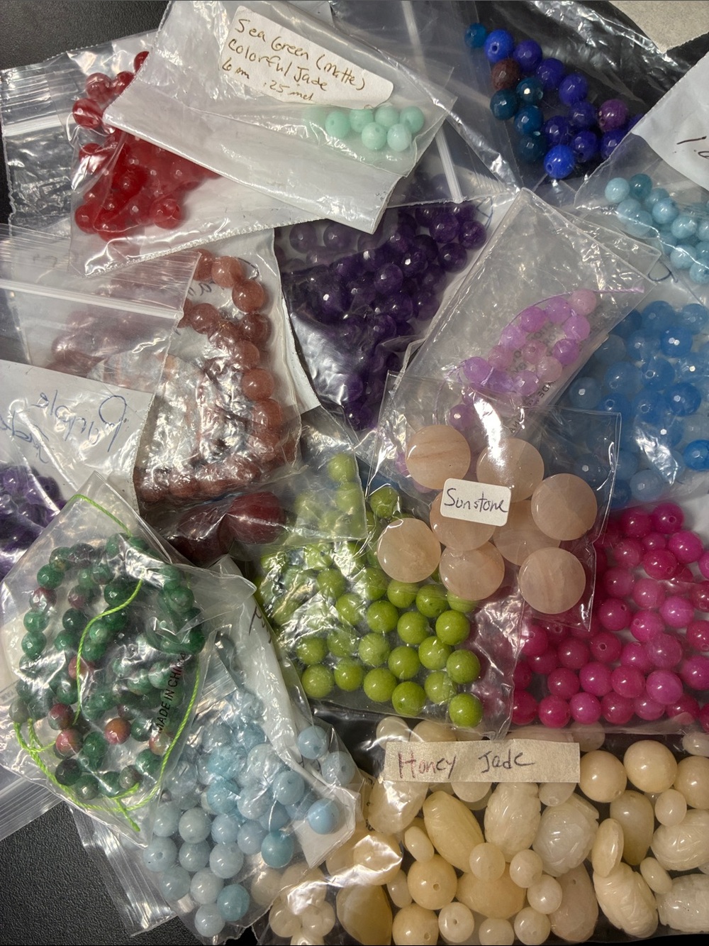 Assorted Multi-Color and assorted shapes and sizes of Gemstone Beads